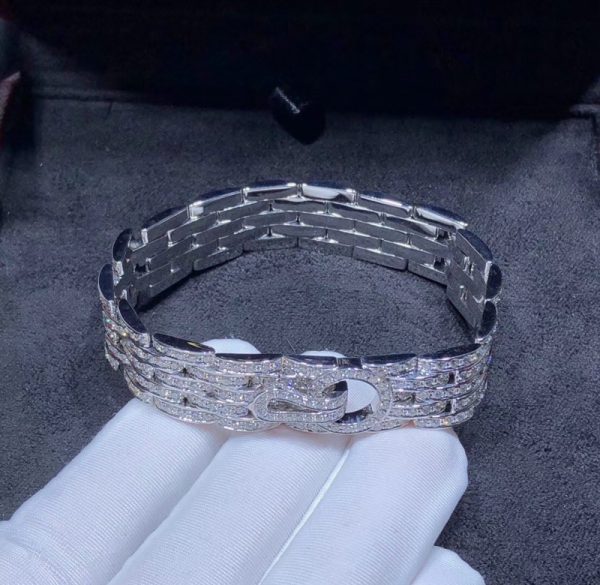 Cartier Agrafe Bracelet Custom Natural Diamond 18K White Gold (2)