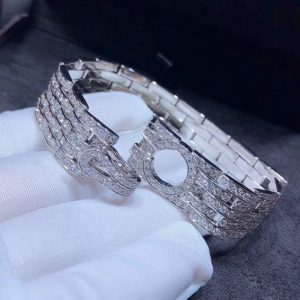 Cartier Agrafe Bracelet Custom Natural Diamond 18K White Gold (2)