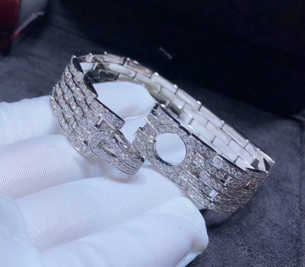 Cartier Agrafe Bracelet Custom Natural Diamond 18K White Gold (2)