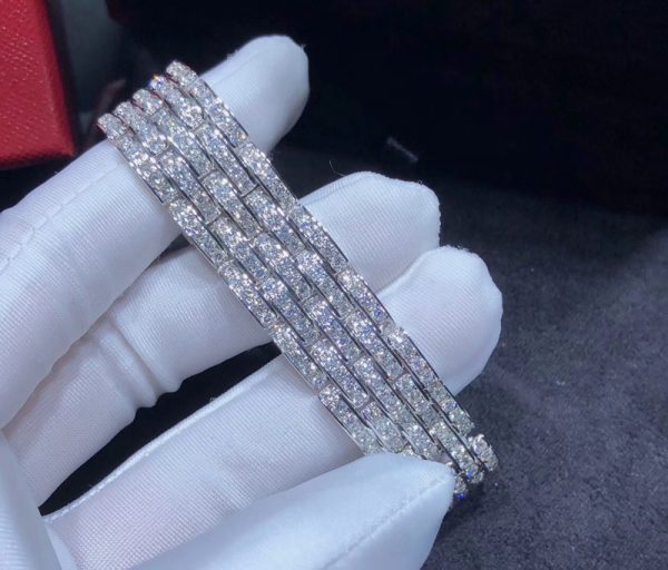 Cartier Agrafe Bracelet Custom Natural Diamond 18K White Gold (2)