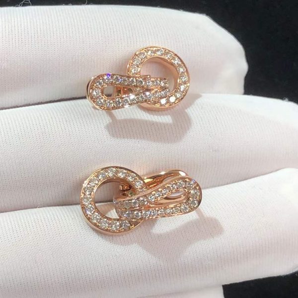 Cartier Agrafe Earrings Custom Natural Diamond 18K Rose Gold (2)