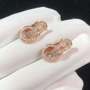 Cartier Agrafe Earrings Custom Natural Diamond 18K Rose Gold (2)