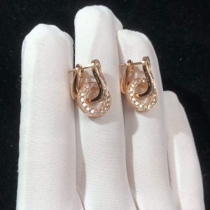 Cartier Agrafe Earrings Custom Natural Diamond 18K Rose Gold (2)