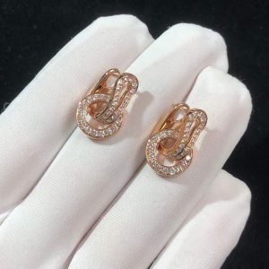 Cartier Agrafe Earrings Custom Natural Diamond 18K Rose Gold (2)