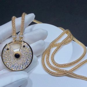 Cartier Agrafe Necklace Men Custom Natural Diamond 18K Gold (2)