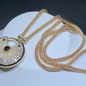 Cartier Agrafe Necklace Men Custom Natural Diamond 18K Gold (2)