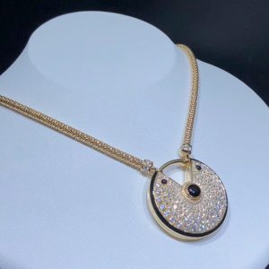 Cartier Agrafe Necklace Men Custom Natural Diamond 18K Gold (2)