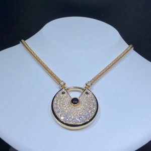 Cartier Agrafe Necklace Men Custom Natural Diamond 18K Gold (2)