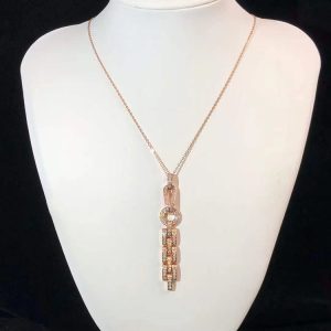 Cartier Agrafe Womens Necklace Custom 18K Rose Gold Natural Diamond (2)