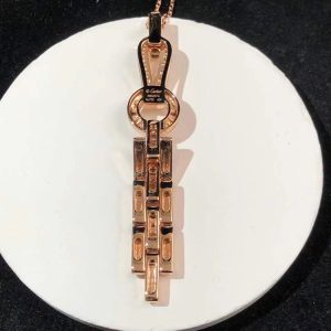 Cartier Agrafe Womens Necklace Custom 18K Rose Gold Natural Diamond (2)