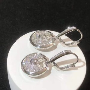 Cartier Amulette Earring Natural Diamond 18K White Gold Custom (2)