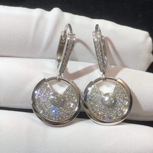 Cartier Amulette Earring Natural Diamond 18K White Gold Custom (2)