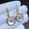 Cartier Amulette Earring Womens Custom Diamond 18K Rose Gold (1)