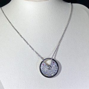 Cartier Amulette Womens Necklace Natural Diamond 18K White Gold Custom (2)