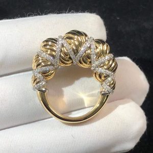 Cartier Croissant Shape Rings 18K Gold Natural Diamond Custom (2)