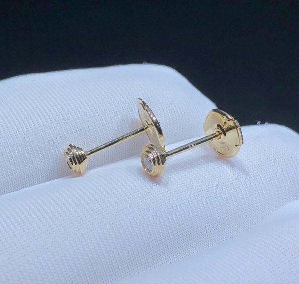 Cartier Earring Womens Custom Natural Diamond 18K Gold (2)