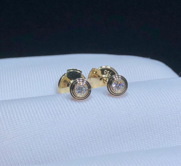 Cartier Earring Womens Custom Natural Diamond 18K Gold (2)