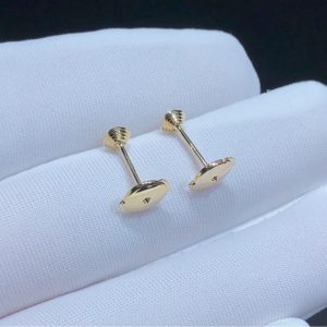 Cartier Earring Womens Custom Natural Diamond 18K Gold (2)