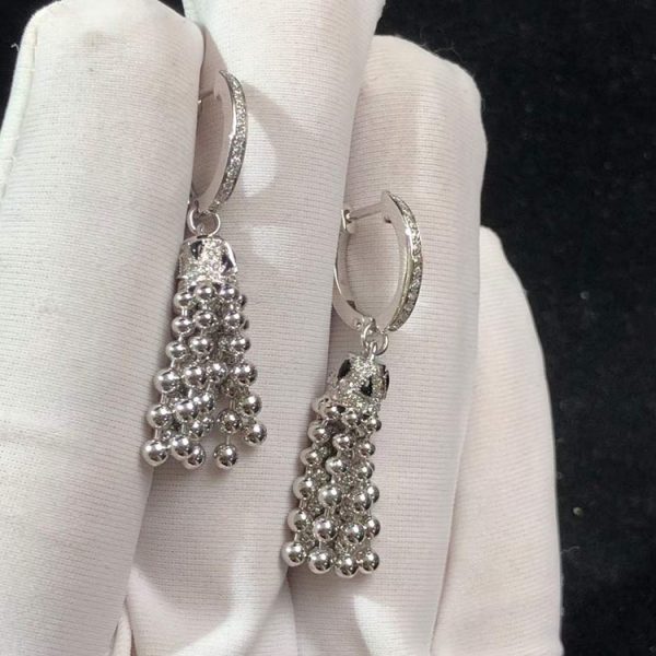 Cartier Earrings Women Custom 18K White Gold Natural Diamond (2)