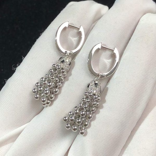 Cartier Earrings Women Custom 18K White Gold Natural Diamond (2)