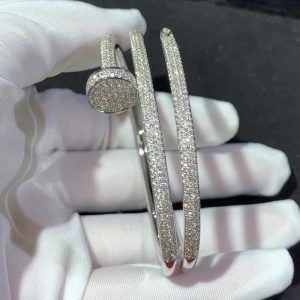 Cartier Juste Un Clou Bracelet 3 Round 18K White Gold Natural Diamond Custom (2)