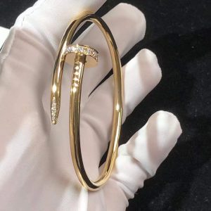 Cartier Juste Un Clou Bracelet Custom 18K Gold Natural Diamond (2)