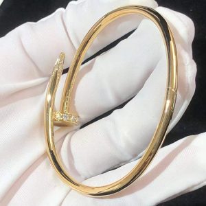 Cartier Juste Un Clou Bracelet Custom 18K Gold Natural Diamond (2)