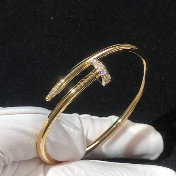 Cartier Juste Un Clou Bracelet Custom 18K Gold Natural Diamond (2)