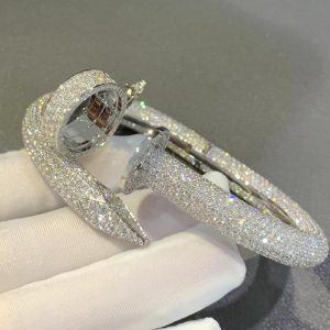 Cartier Juste Un Clou Bracelet Custom Natural Diamond Full 18K White Gold (2)