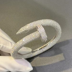 Cartier Juste Un Clou Bracelet Custom Natural Diamond Full 18K White Gold (2)