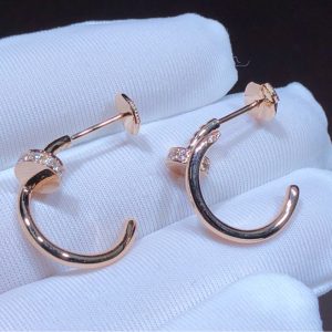 Cartier Juste Un Clou Earrings Custom 18K Rose Gold Natural Diamond (2)