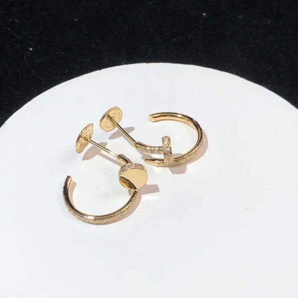 Cartier Juste Un Clou Earrings Custom 18K Rose Gold Natural Diamond (2)