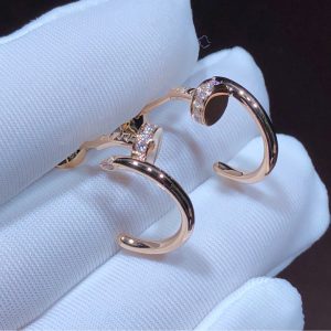 Cartier Juste Un Clou Earrings Custom 18K Rose Gold Natural Diamond (2)