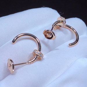 Cartier Juste Un Clou Earrings Custom 18K Rose Gold Natural Diamond (2)