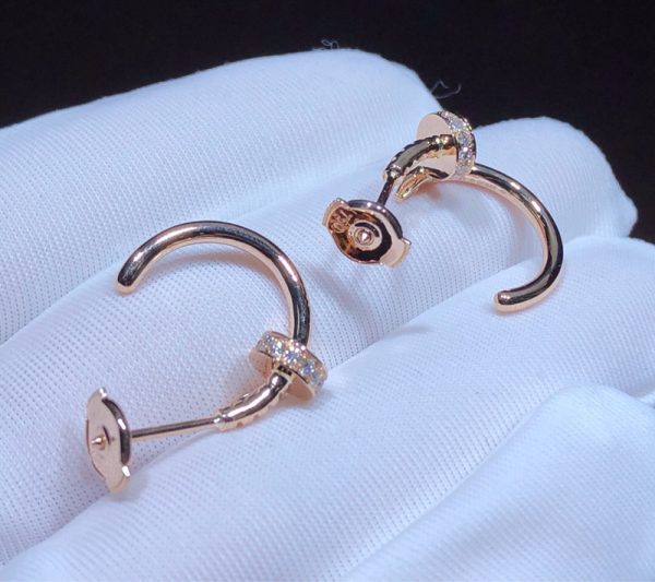 Cartier Juste Un Clou Earrings Custom 18K Rose Gold Natural Diamond (2)