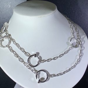 Cartier Juste Un Clou Necklace 6 Details Custom 18K White Gold Natural Diamond (2)