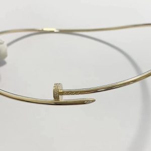 Cartier Juste Un Clou Necklace Custom Natural Diamond 18K Gold (2)