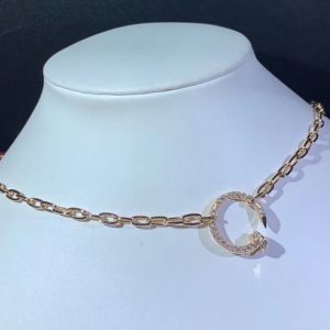 Cartier Juste Un Clou Necklace Natural Diamond 18K Rose Gold Custom (1)