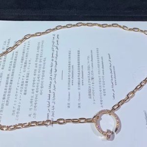 Cartier Juste Un Clou Necklace Natural Diamond 18K Rose Gold Custom (1)