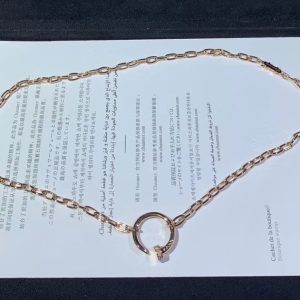 Cartier Juste Un Clou Necklace Natural Diamond 18K Rose Gold Custom (1)