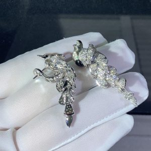 Cartier Les Oiseaux Libérés Earring Custom 18K White Gold Natural Diamond (2)