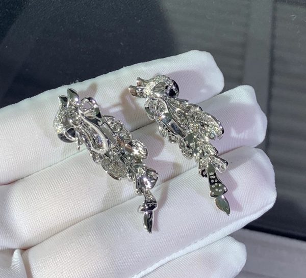 Cartier Les Oiseaux Libérés Earring Custom 18K White Gold Natural Diamond (2)