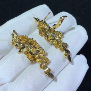 Cartier Les Oiseaux Libérés Earring Custom Natural Agate Diamond 18K Gold (2)