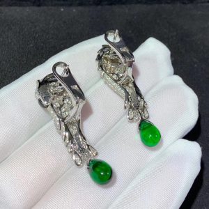 Cartier Les Oiseaux Libérés Earring Custom Natural Diamond 18K White Gold (2)