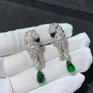 Cartier Les Oiseaux Libérés Earring Custom Natural Diamond 18K White Gold (2)