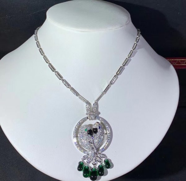 Cartier Les Oiseaux Libérés Necklace Custom Natural Diamiond 18K White Gold (2)