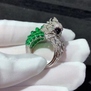 Cartier Les Oiseaux Libérés Rings Natural Diamond 18K White Gold Custom (2)