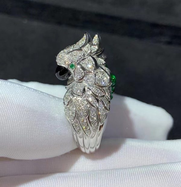 Cartier Les Oiseaux Libérés Rings Natural Diamond 18K White Gold Custom (2)