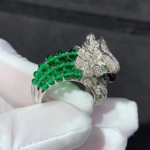 Cartier Les Oiseaux Libérés Rings Natural Diamond 18K White Gold Custom (2)