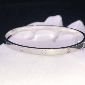 Cartier Love Bracelet 18K White Gold Natural Diamond Custom (2)